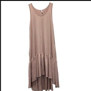Leith Sleeveless Hi Low Maxi Dress Rose Quartz Pockets Feminine Summer Medium
